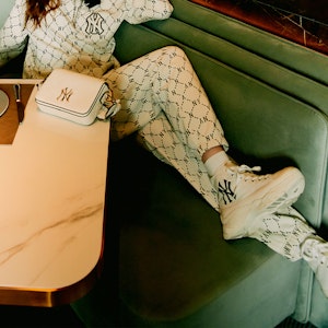 MLB Chunky High 'Korean Tide White Canvas' Kasut Kanvas Putih Tinggi 32SHU1011-50I 4