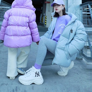 MLB Chunky High 'Korean Tide White Canvas' Kasut Kanvas Putih Tinggi 32SHU1011-50I 7