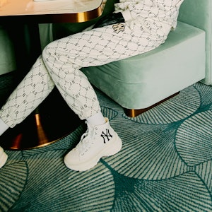 MLB Chunky High 'Korean Tide White Canvas' Kasut Kanvas Putih Tinggi 32SHU1011-50I 1