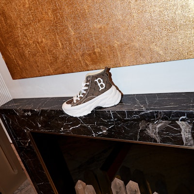 MLB Chunky High 'Mono Khaki' Sneakers 3ASHU311N-43BGD Details for MLB Chunky High 'Mono Khaki' Sneakers 3ASHU311N-43BGD