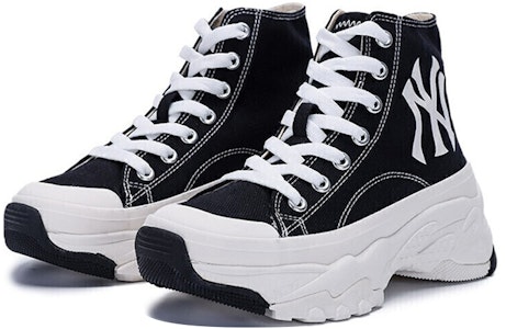 MLB 청키 하이 '뉴욕 양키스' 블랙 캔버스 (편안한 굽) 32SHU1111-50L Lookbook MLB 청키 하이 '뉴욕 양키스' 블랙 캔버스 (편안한 굽) 32SHU1111-50L