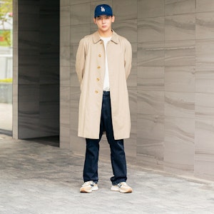 MLB 纽约洋基队卡其色厚底慢跑鞋 32SHX1111-50B 2