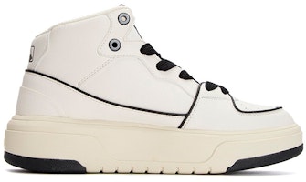 MLB 塊狀襯線 高筒 時尚板鞋 男女皆適 白色 Order MLB 塊狀襯線 高筒 時尚板鞋 男女皆適 白色