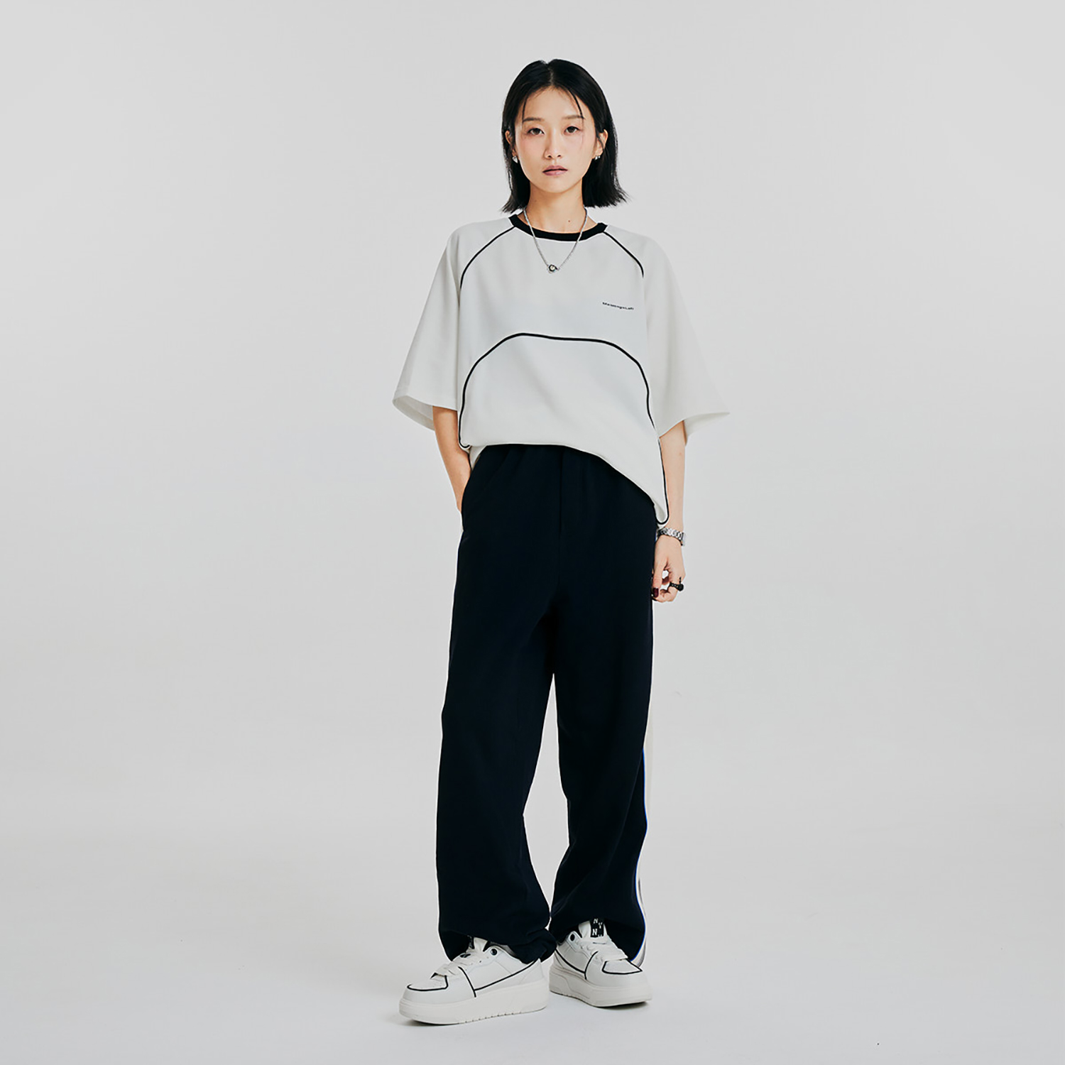 Cheap MLB厚底衬里洋基队字母白黑款 3ASXCLR3N-50WHS