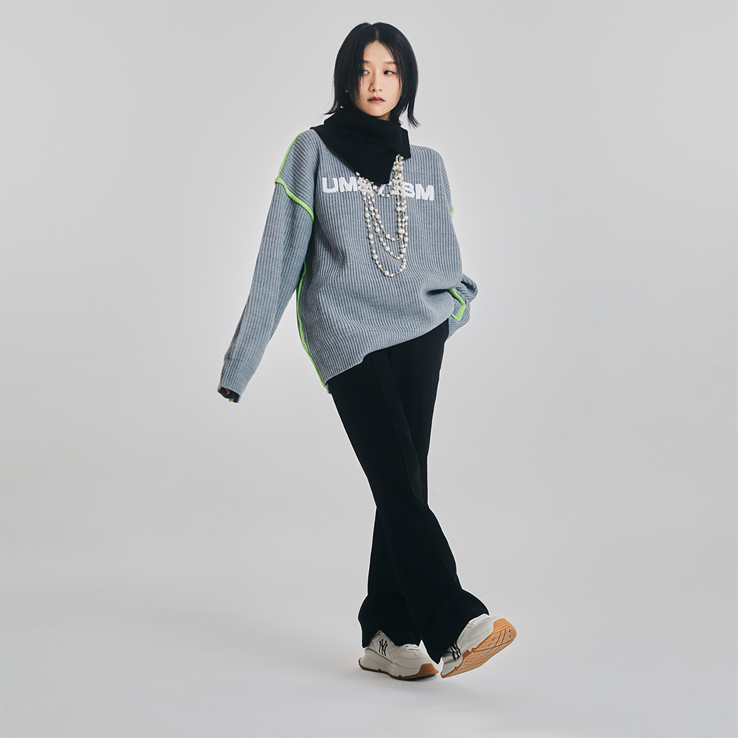 Sizing MLB 청키 러너 베이직 양키스 '베이지 화이트 네이비' 3ASHCRB3N-50CRS