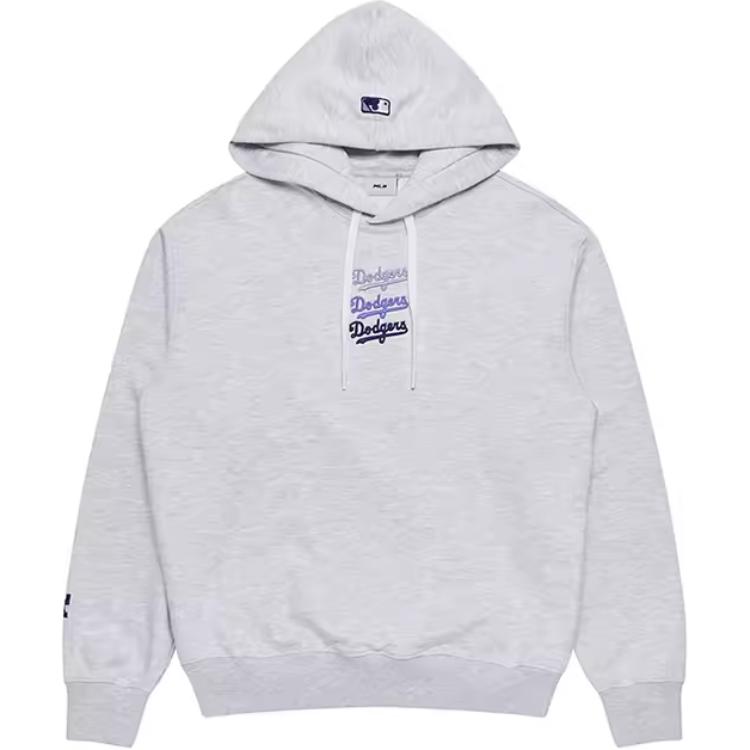 MLB Classic Gray Hoodie Pullover Unisex Casual Loose-Fit Long-Sleeve Sweater 3AHDB0621-GREY