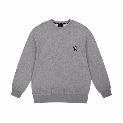 MLB Classic Logo Embroidered Grey Sweatshirt Unisex Long Sleeve Casual Wear 31MTZ1941-50M