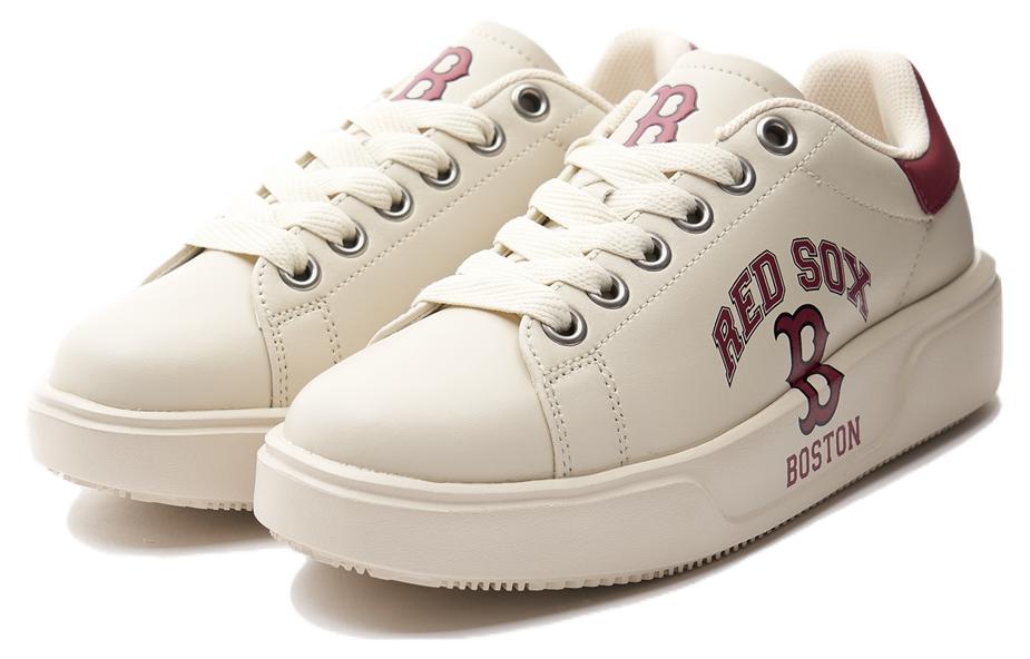 Lookbook MLB 百搭休閒 減震耐磨 低幫 板鞋 男女同款 紅色