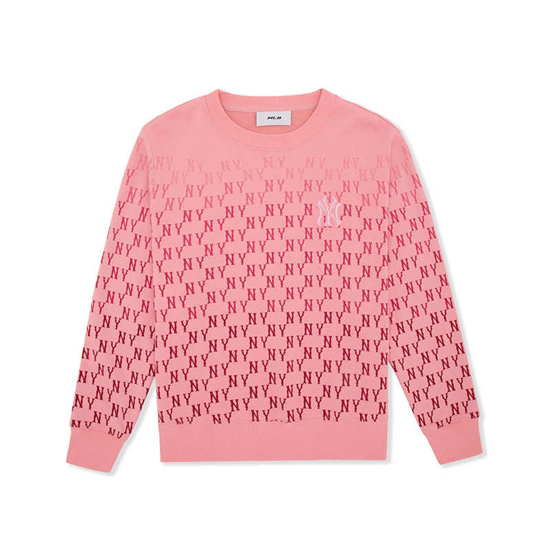 MLB Classic Monogram Gradient Sweatshirt Pink Unisex Crewneck Long Sleeve 3AMTM0744-50PKM
