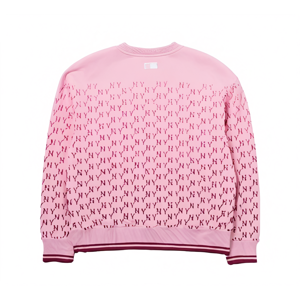 MLB Classic Monogram Gradient Sweatshirt Pink Unisex Crewneck Long Sleeve 3AMTM0744-50PKM 圖 3