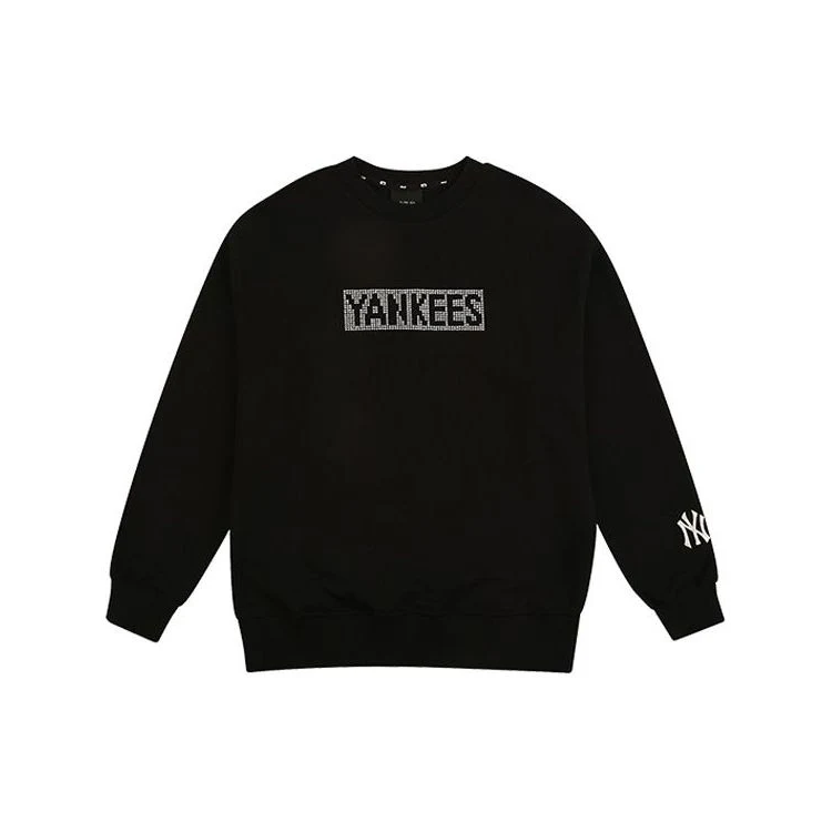 MLB Classic Rhinestone Long Sleeve Sweatshirt Unisex Black 31MT19941-50L