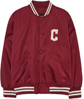 MLB Cleveland Indians Nylon Letterman Basketball Jacket Red Unisex. 3AJPV0434-45WID MLB Cleveland Indians Nylon Letterman Basketball Jacket Red Unisex. 3AJPV0434-45WID