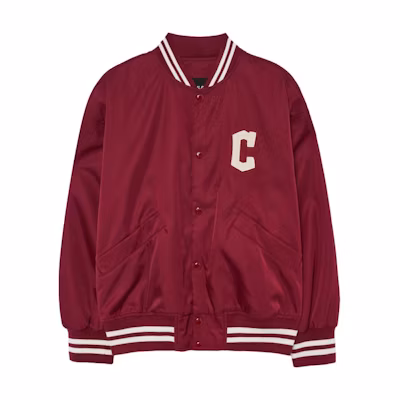 MLB Cleveland Indians Nylon Letterman Basketball Jacket Red Unisex. 3AJPV0434-45WID