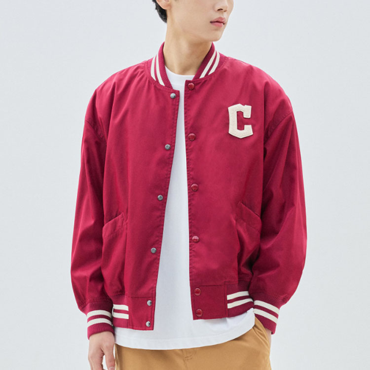 MLB Cleveland Indians Nylon Letterman Basketball Jacket Red Unisex. 3AJPV0434-45WID 圖 5