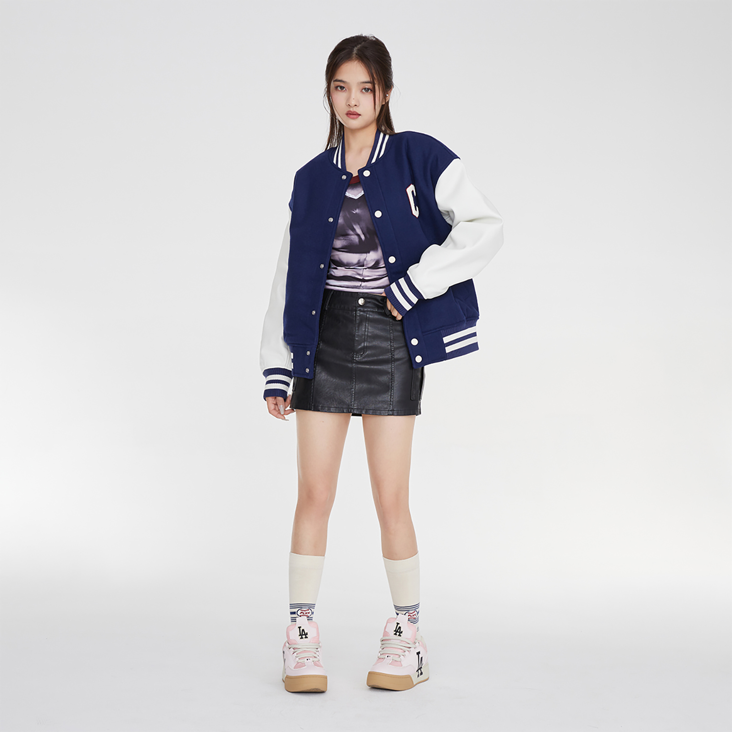 Cheap MLB 클리블랜드 인디언스 패치워크 로고 야구 재킷 네이비 유니섹스. 3AJPV0634-45NYS