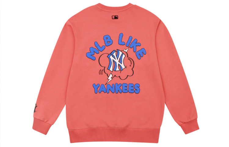 MLB Cloud Lightning Letter Academy Hoodie Unisex Pink 31MT02041-50O
