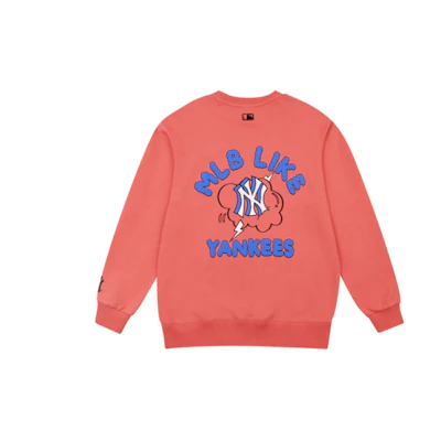 MLB Cloud Lightning Letter Academy Hoodie Unisex Pink 31MT02041-50O