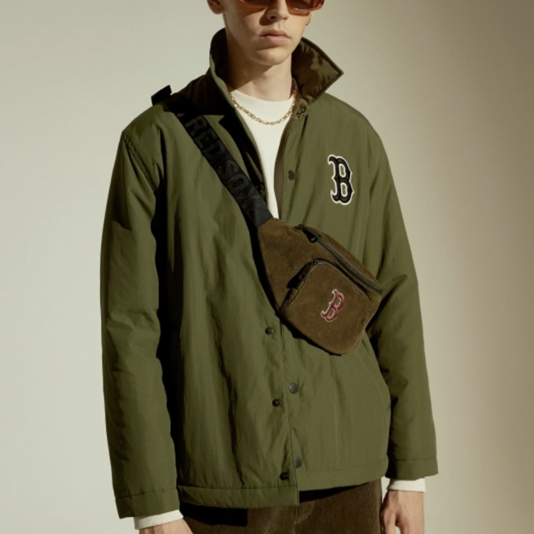 Shop MLB Coach Jacket Khaki Color 31JPF7061-43K