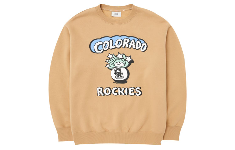 MLB Colorado Rockies FW22 Logo Printed Yellow Unisex Long-Sleeve Sweatshirt 3AMTC0126-04BGS