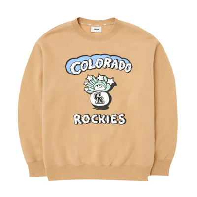 MLB Colorado Rockies FW22 Logo Printed Yellow Unisex Long-Sleeve Sweatshirt 3AMTC0126-04BGS