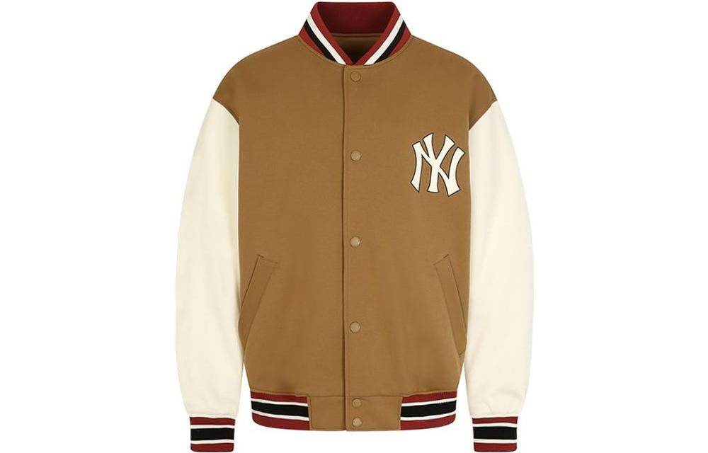 MLB Colorblock Letter Logo Print Long Sleeve Baseball Jacket Brown 31JP02011-50B1 圖 2