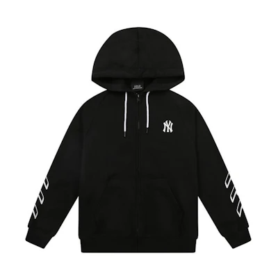 MLB Colorblock Logo Print Hoodie Unisex Black 31TR04111-50U