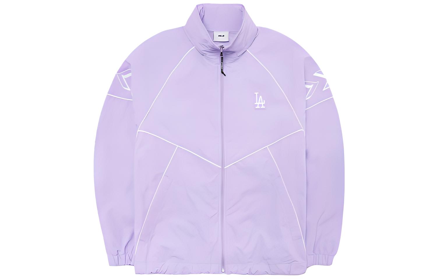MLB Contrast Stitch Zip-Up Jacket Unisex Purple 3AWJS0221-07LDL