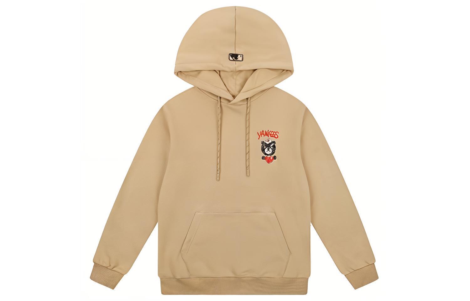 MLB Crinkle Bear Series Embroidered Long Sleeve Sweatshirt Unisex Khaki 31HDC2111-50B