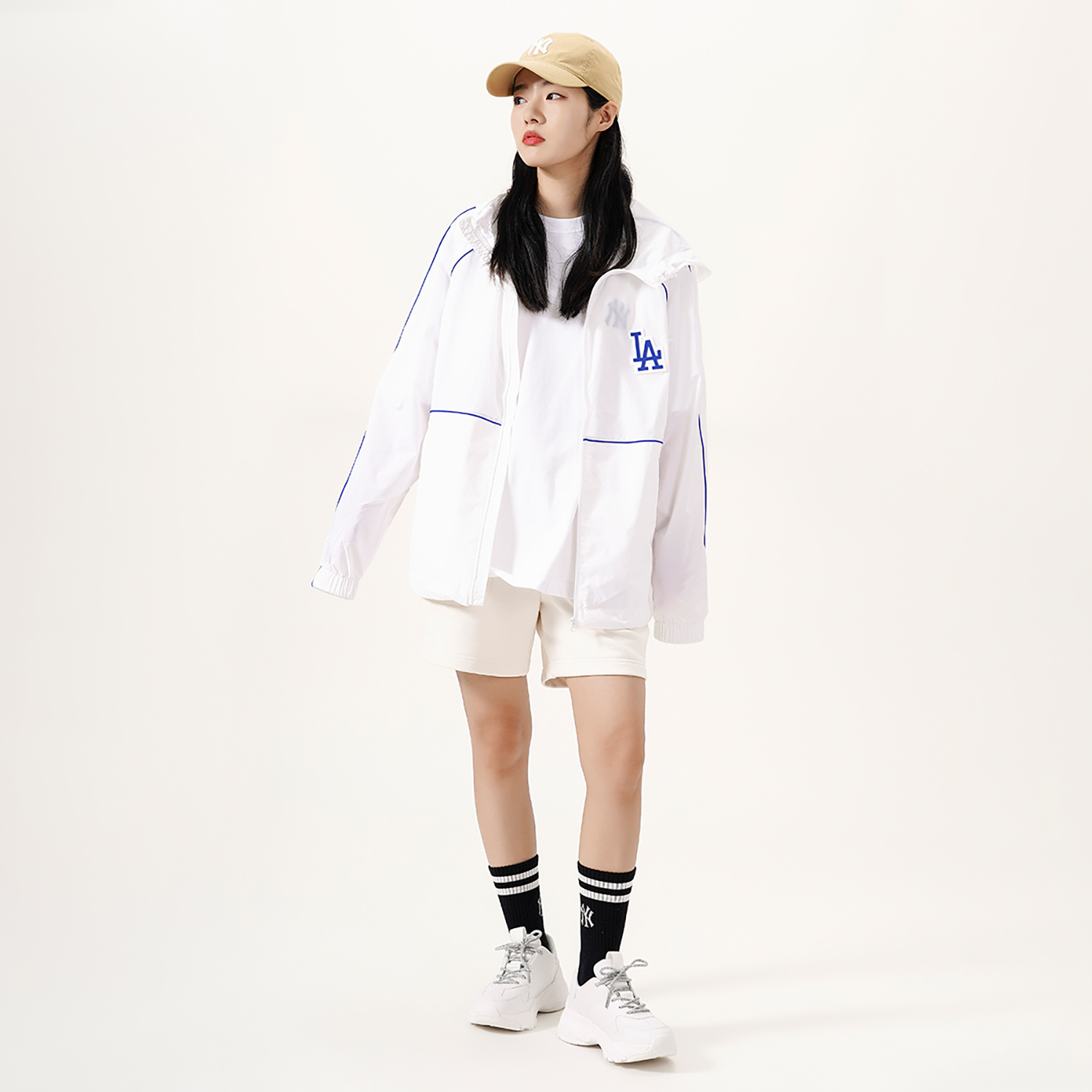 Cheap MLB 爸爸鞋 低帮款 '米色' 3ASHCS12N-50WHS