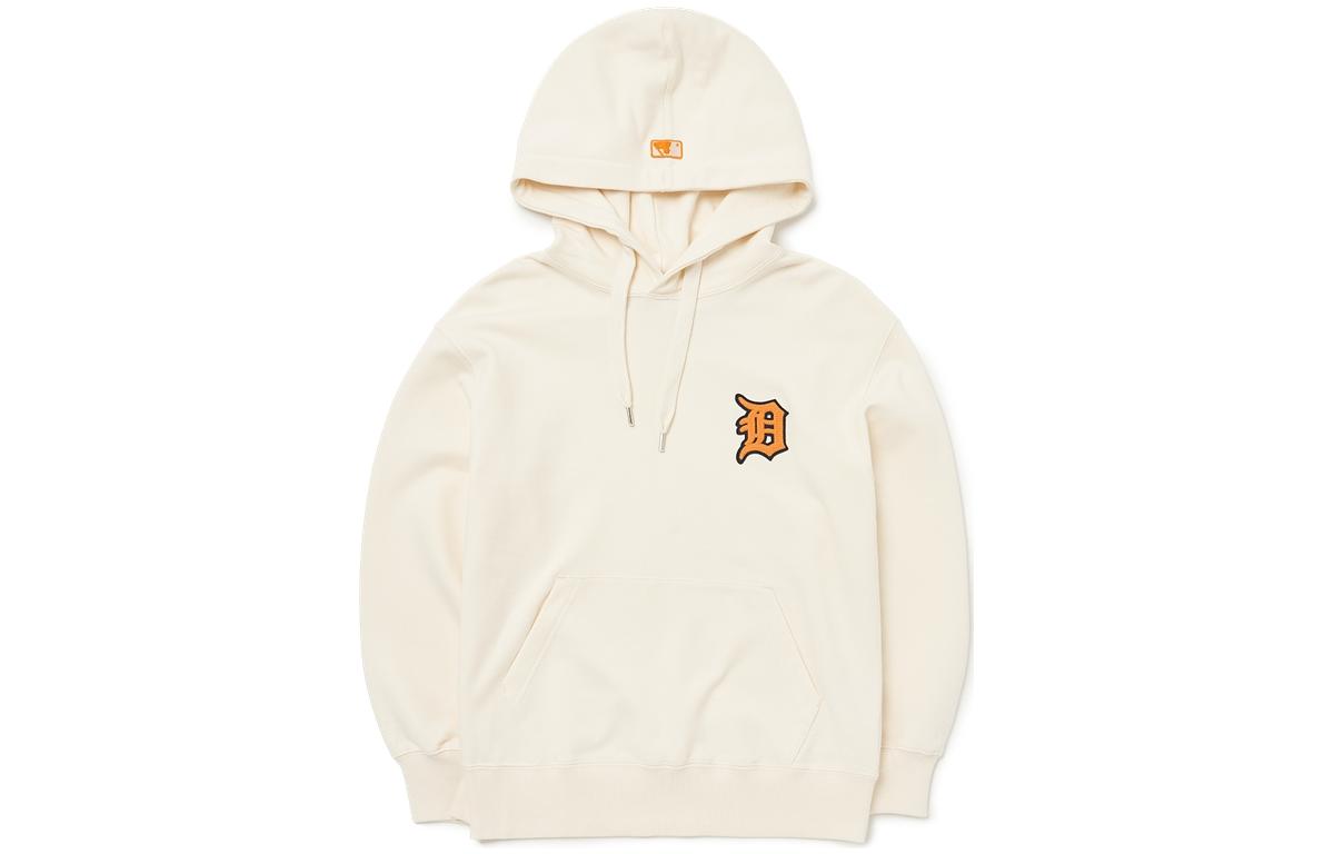 MLB Detroit Tigers Logo Embroidered Hoodie Beige Unisex Pullover Sweatshirt 3AHDB0624-46CRS