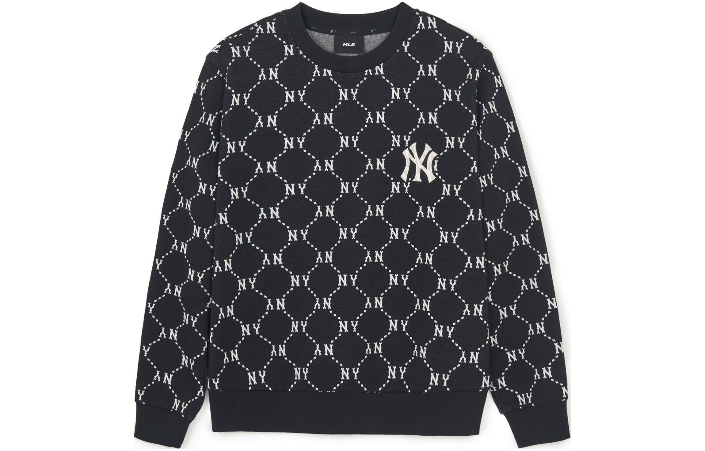 MLB Diamond Pattern Long-Sleeve Sweatshirt Unisex Black Early Spring Edition 3AMTM0141-50BKS
