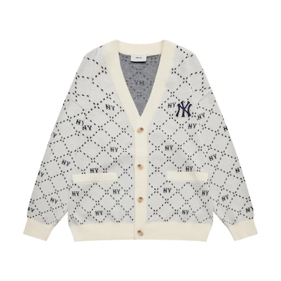 MLB Diamond Series Gray V-Neck Knit Sweater Unisex Long Sleeve Pullover. 3AKCM0134-50CRD