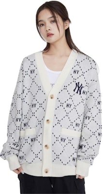 MLB Diamond Series Gray V-Neck Knit Sweater Unisex Long Sleeve Pullover. 3AKCM0134-50CRD 1