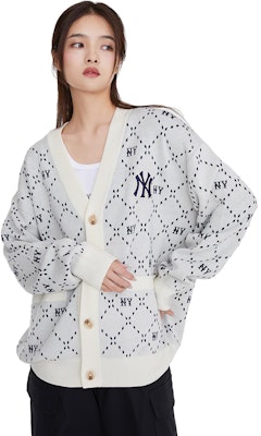 MLB Diamond Series Gray V-Neck Knit Sweater Unisex Long Sleeve Pullover. 3AKCM0134-50CRD 2