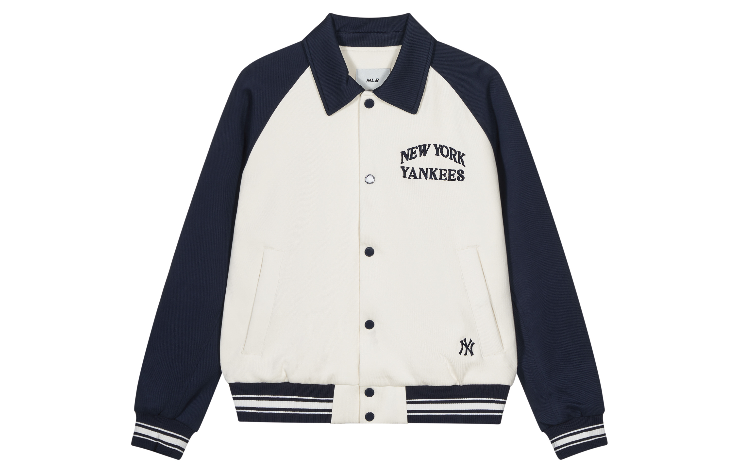 Order MLB 刺繍ロゴ ボタンアップ 長袖 ベースボールジャケット ネイビー ユニセックス 3AJPV1641-50NYD