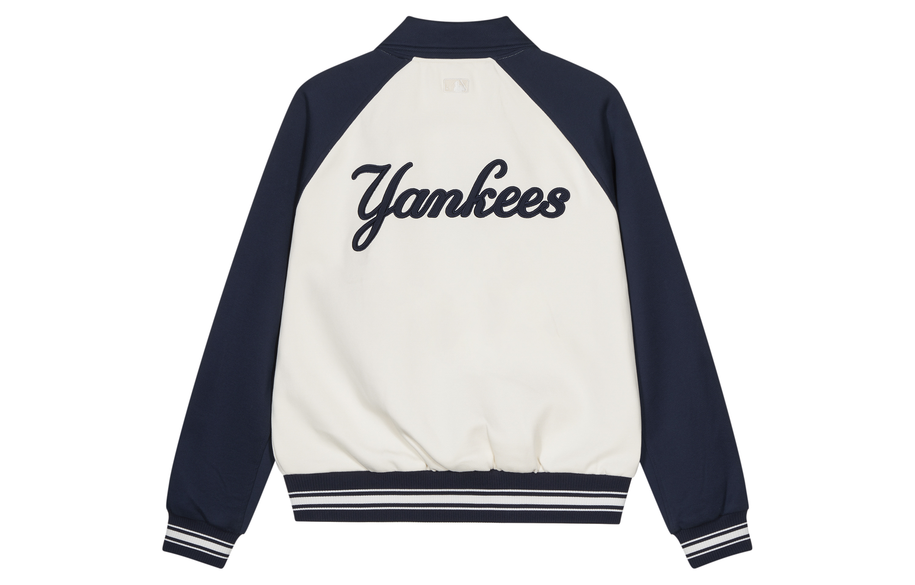 Lookbook MLB 刺繍ロゴ ボタンアップ 長袖 ベースボールジャケット ネイビー ユニセックス 3AJPV1641-50NYD