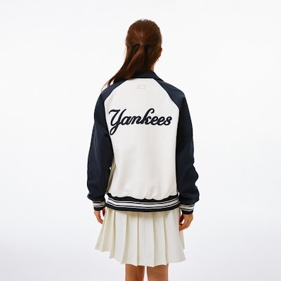 MLB 刺繍ロゴ ボタンアップ 長袖 ベースボールジャケット ネイビー ユニセックス 3AJPV1641-50NYD Shop MLB 刺繍ロゴ ボタンアップ 長袖 ベースボールジャケット ネイビー ユニセックス 3AJPV1641-50NYD