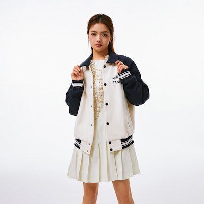 MLB 刺繍ロゴ ボタンアップ 長袖 ベースボールジャケット ネイビー ユニセックス 3AJPV1641-50NYD Purchase MLB 刺繍ロゴ ボタンアップ 長袖 ベースボールジャケット ネイビー ユニセックス 3AJPV1641-50NYD