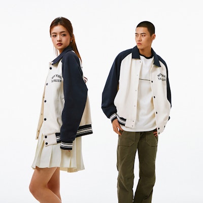 MLB 刺繍ロゴ ボタンアップ 長袖 ベースボールジャケット ネイビー ユニセックス 3AJPV1641-50NYD Cheap MLB 刺繍ロゴ ボタンアップ 長袖 ベースボールジャケット ネイビー ユニセックス 3AJPV1641-50NYD