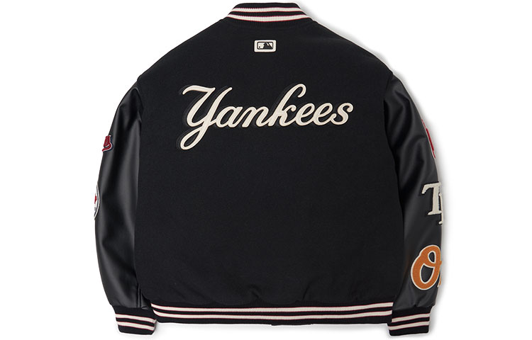 MLB Embroidered Logo Baseball Jacket Unisex Couple Style - Black. 3AJP38016-00BKS 圖 3