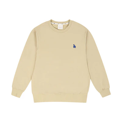 MLB Embroidered Logo Casual Crewneck Sweatshirt Unisex - Khaki 31MT01011-07B