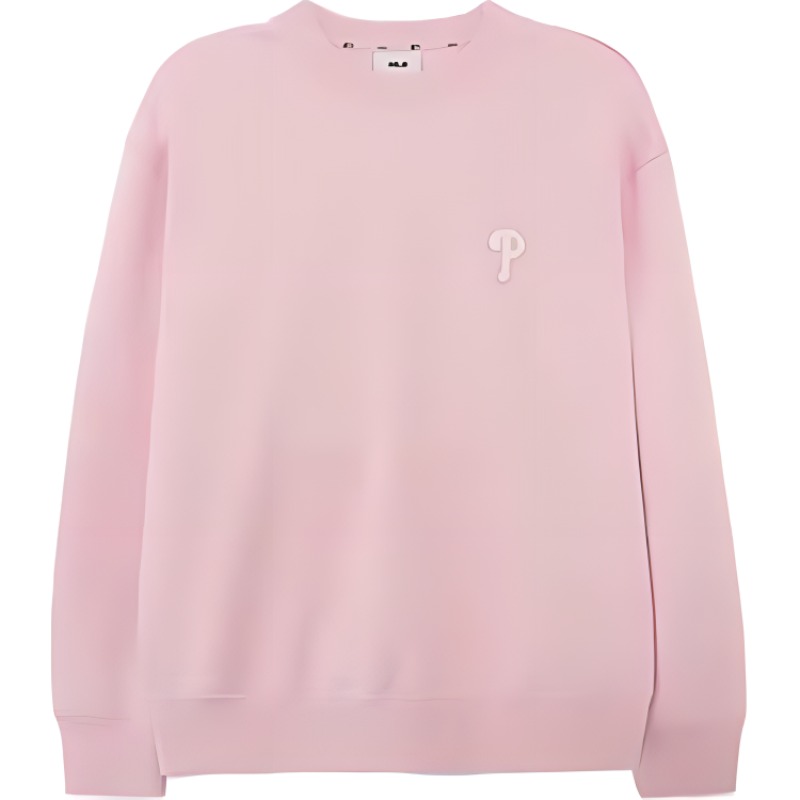 MLB Embroidered Logo Crewneck Sweatshirt Unisex Light Pink 3AMTB0336