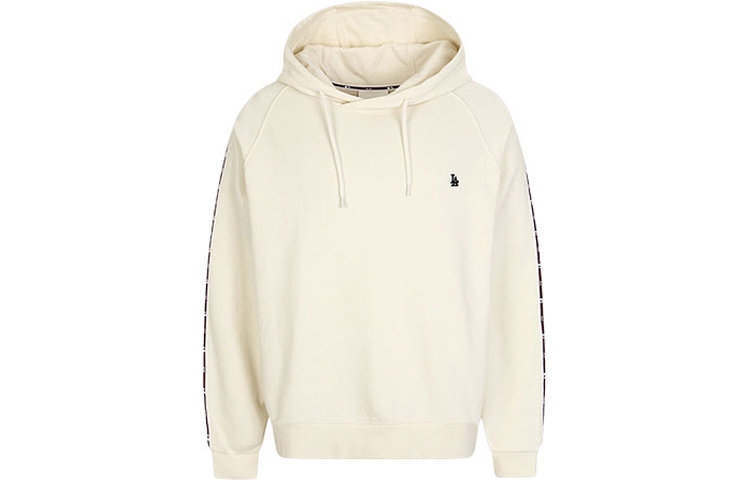 MLB Embroidered Logo Hoodie Ivory White Unisex 31HDT1941-07I