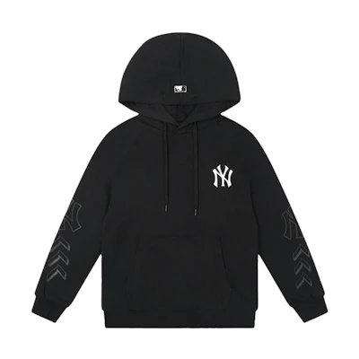 MLB Embroidered Logo Unisex Black Hoodie Long Sleeve Sweatshirt 31HD03041-50L