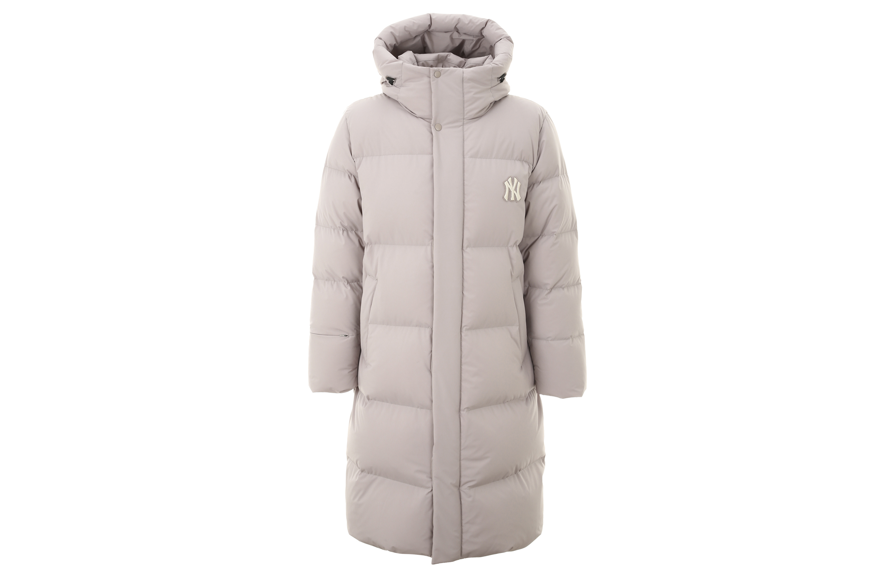 MLB Embroidered New York Yankees Unisex Beige Long Hooded Down Jacket 31DJ02961-50B