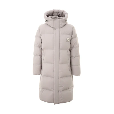 MLB Embroidered New York Yankees Unisex Beige Long Hooded Down Jacket 31DJ02961-50B