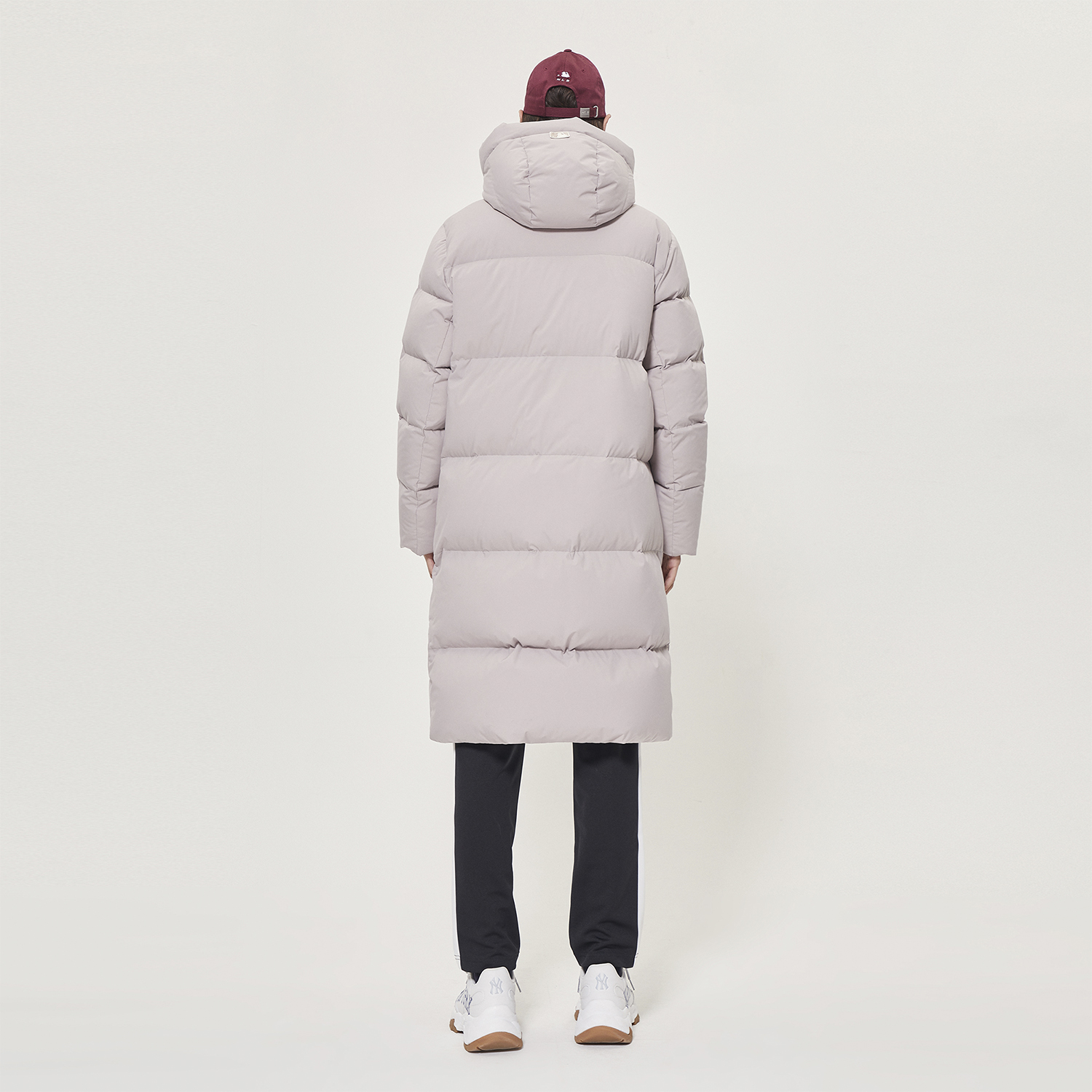 MLB Embroidered New York Yankees Unisex Beige Long Hooded Down Jacket 31DJ02961-50B 圖 5