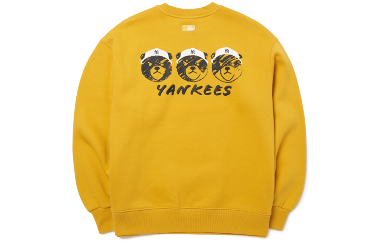 MLB Frowning Bear Embroidered Sweatshirt Unisex Yellow 3AMTE5116-50MSD