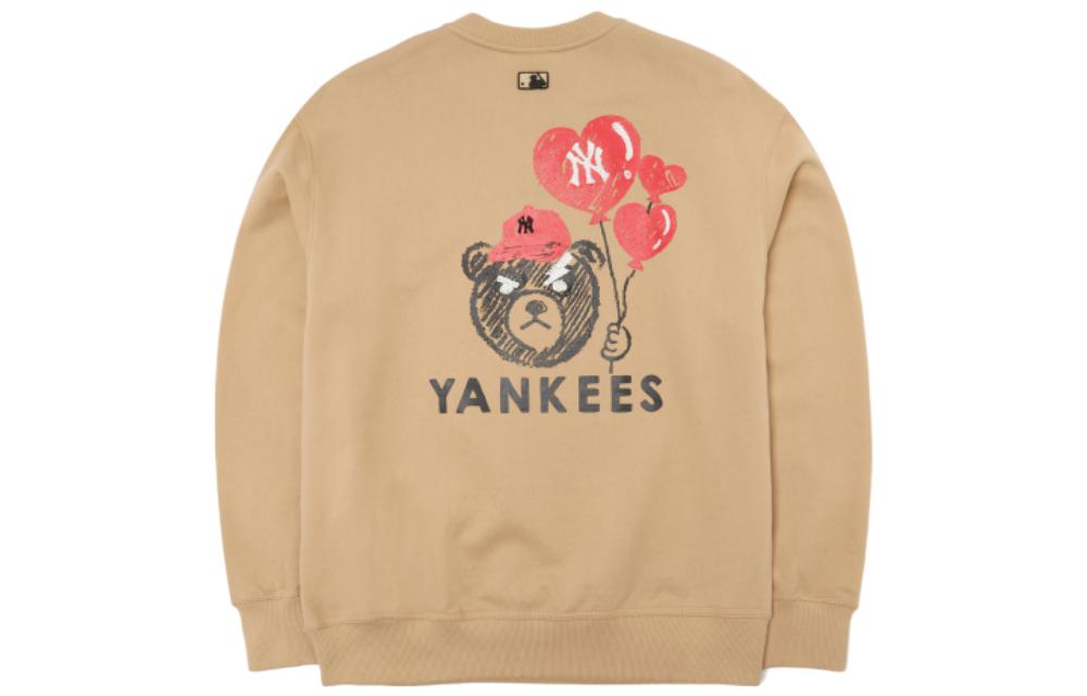 MLB Frowning Bear Graphic Crewneck Unisex Sweatshirt Beige 3AMT00121-50BGD