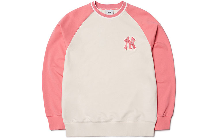 MLB FW21 Colorblock Retro Pullover Sweatshirt Pink Unisex 3AMTB0514-50CRS